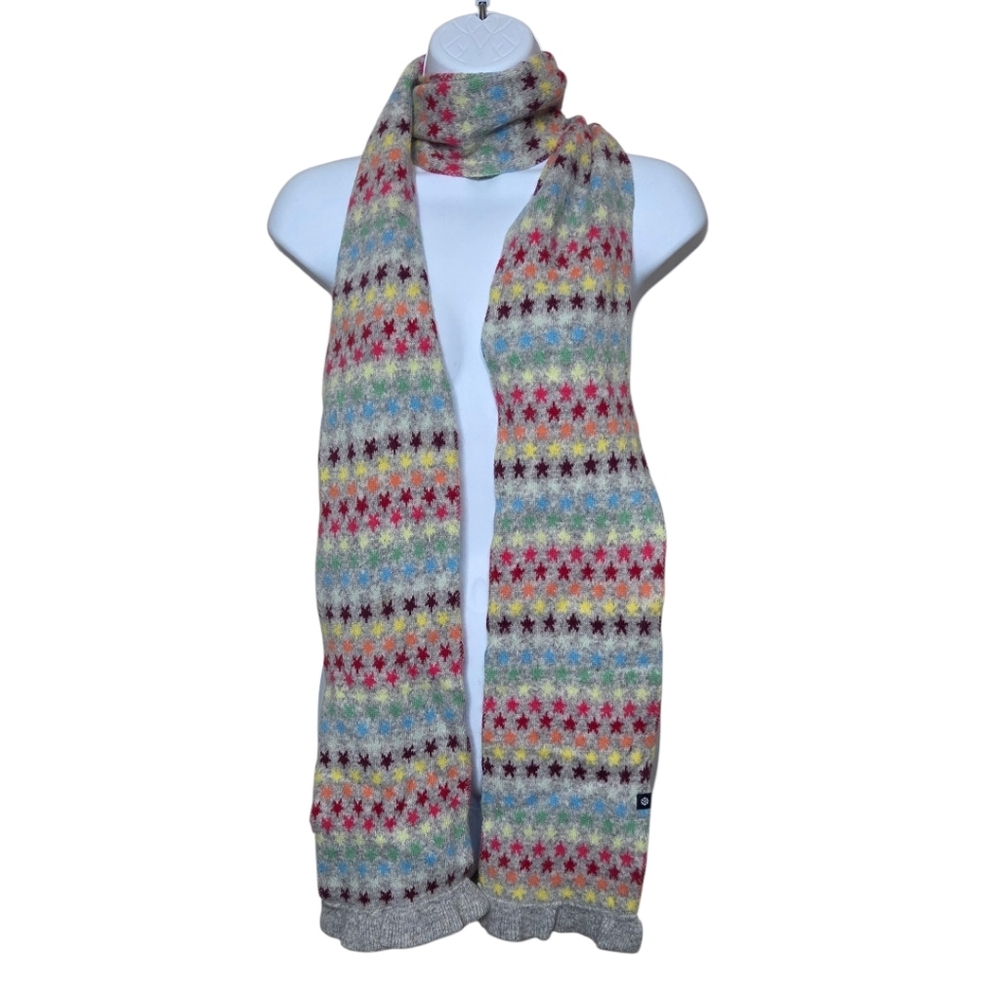 GAP Lambswool Blend Multi-Color Star Fair Isle Scarf